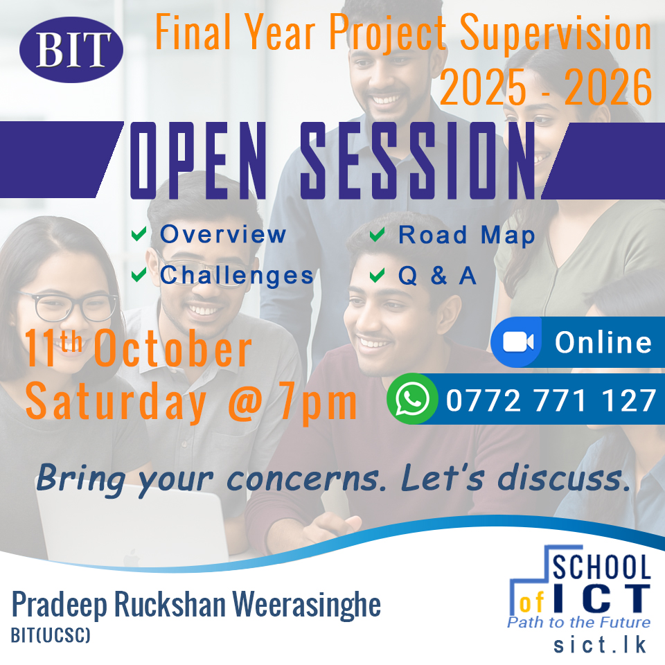 BIT – Final Year Project Supervision 2025-2026 – OPEN SESSION